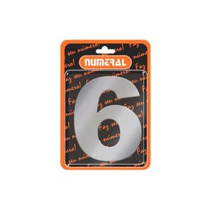 numero 6 125mm numeral aco escovado - 507