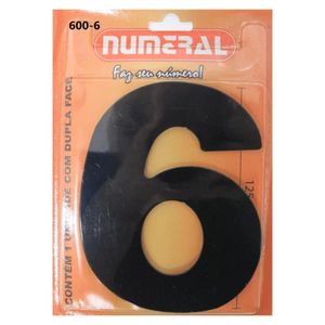 numero 6 125mm numeral preto - 577