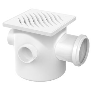 caixa sifonada quadrada 100x100x50 tigre branco - 27019919