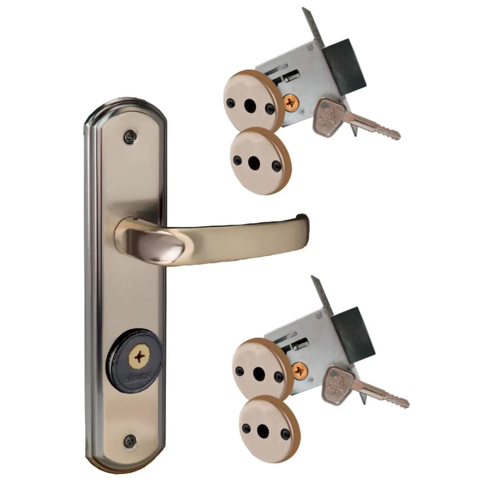 Fechadura Trio Tetra Fort Aliança 5560AZTBL - Nichele Materiais